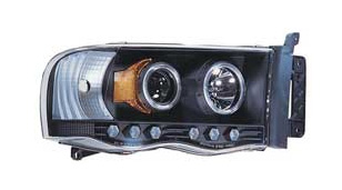 IPCW Black Halogen Projector Headlights 02-05 Dodge Ram - Click Image to Close